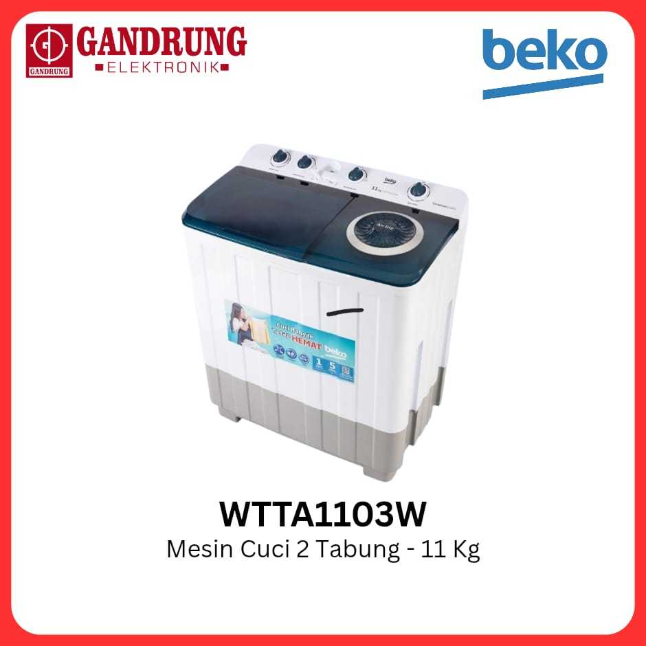 BEKO Mesin Cuci 2 Tabung 11 Kg - WTTA1103W