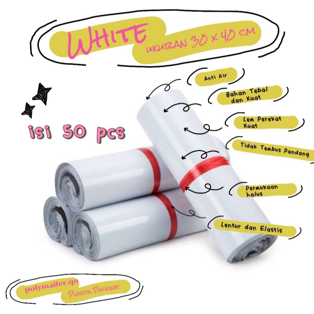

POLYMILER PUTIH PREMIUM GLOSSY UKURAN 30x40cm ISI 50 PCS