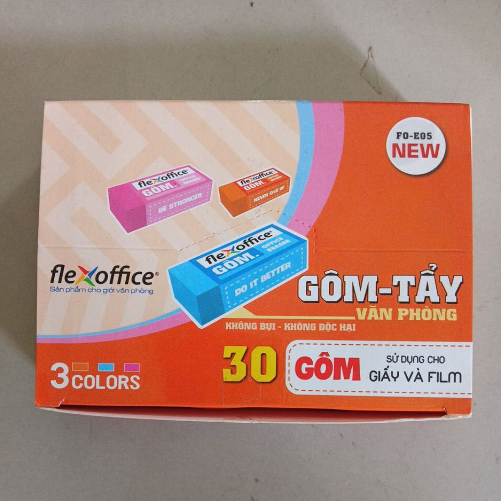 

Penghapus Pensil 3 warna Flexoffice FO-E05 ( 1 pak isi 30 pcs )