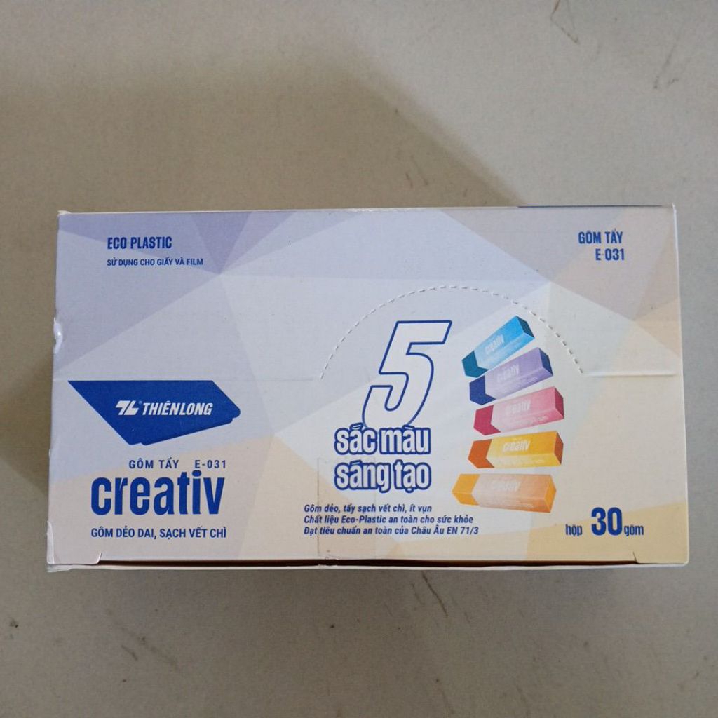 

Penghapus Pensil 5 Warna ThienLong Creativ E-031 ( 1 pak isi 30 pcs )