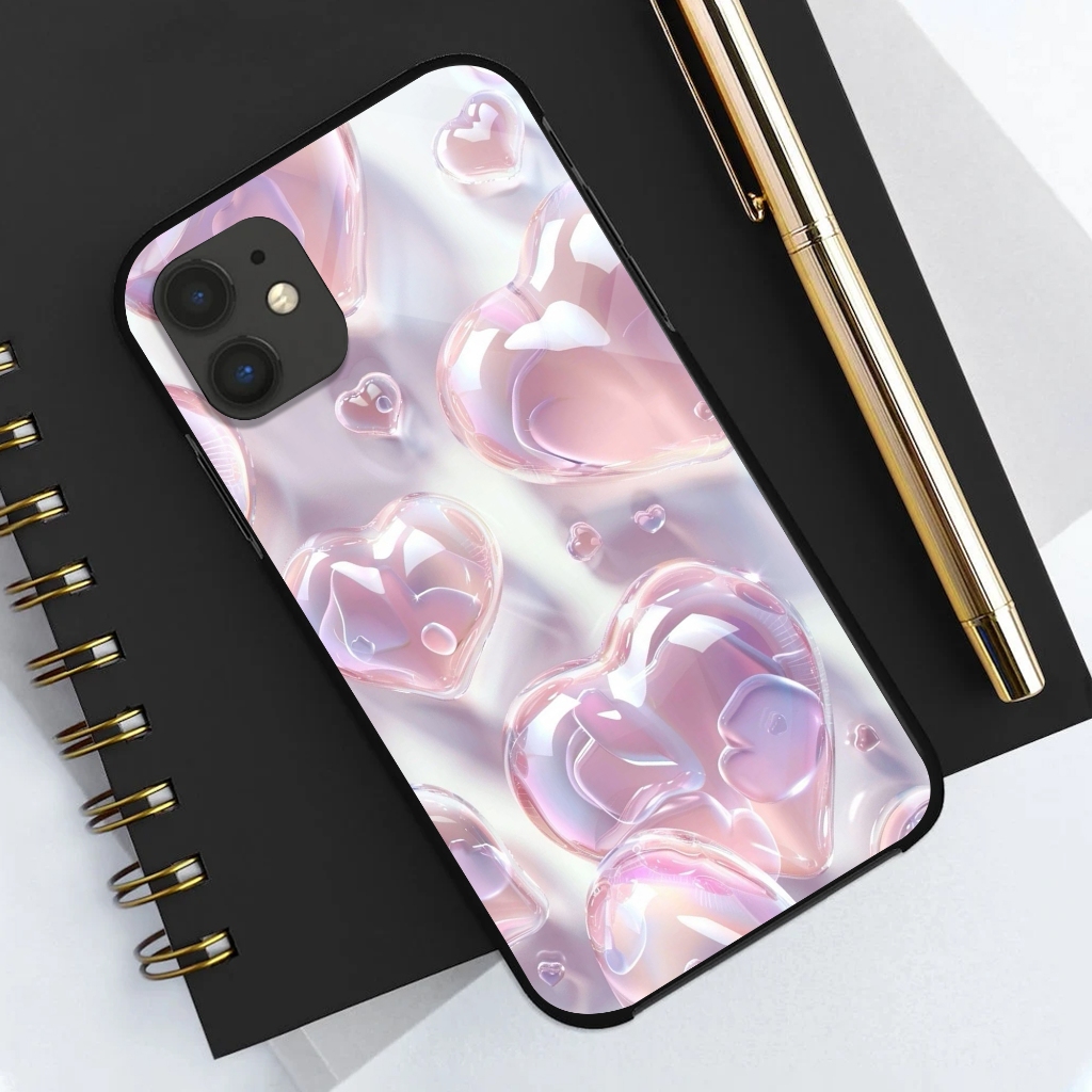 Case IPHONE Casing IPHONE 12 Case Glossy Case Motif [ LOVE ] Casing Keren Kesing Lucu Cassing  Silik