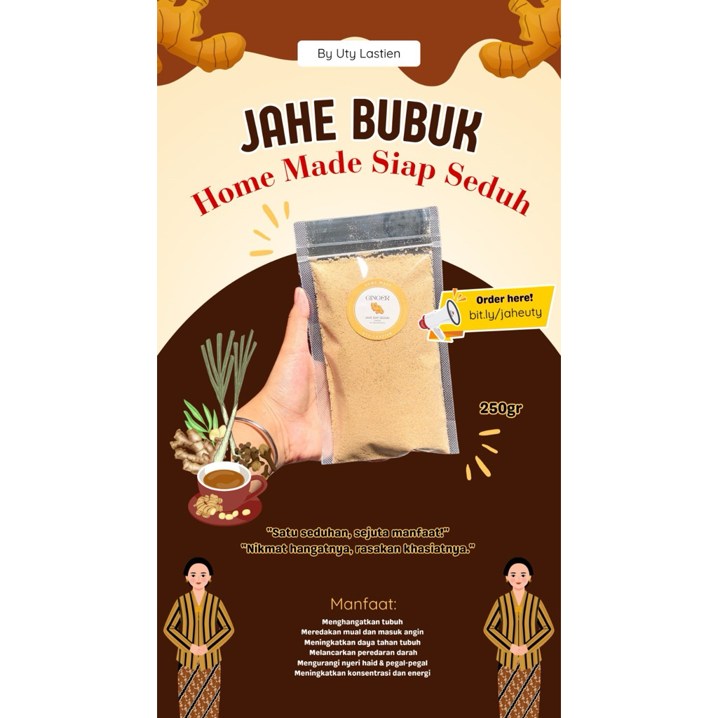 

Jahe Bubuk Home Made Siap Seduh by Uti Lastien✨