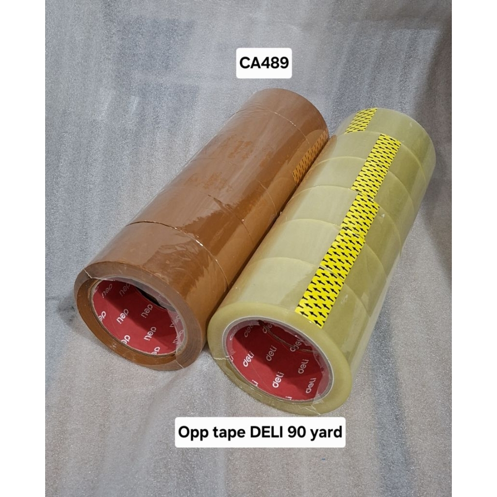 

Lakban Isolasi bening coklat 45mmx90 yard Deli CA489 Opp tape