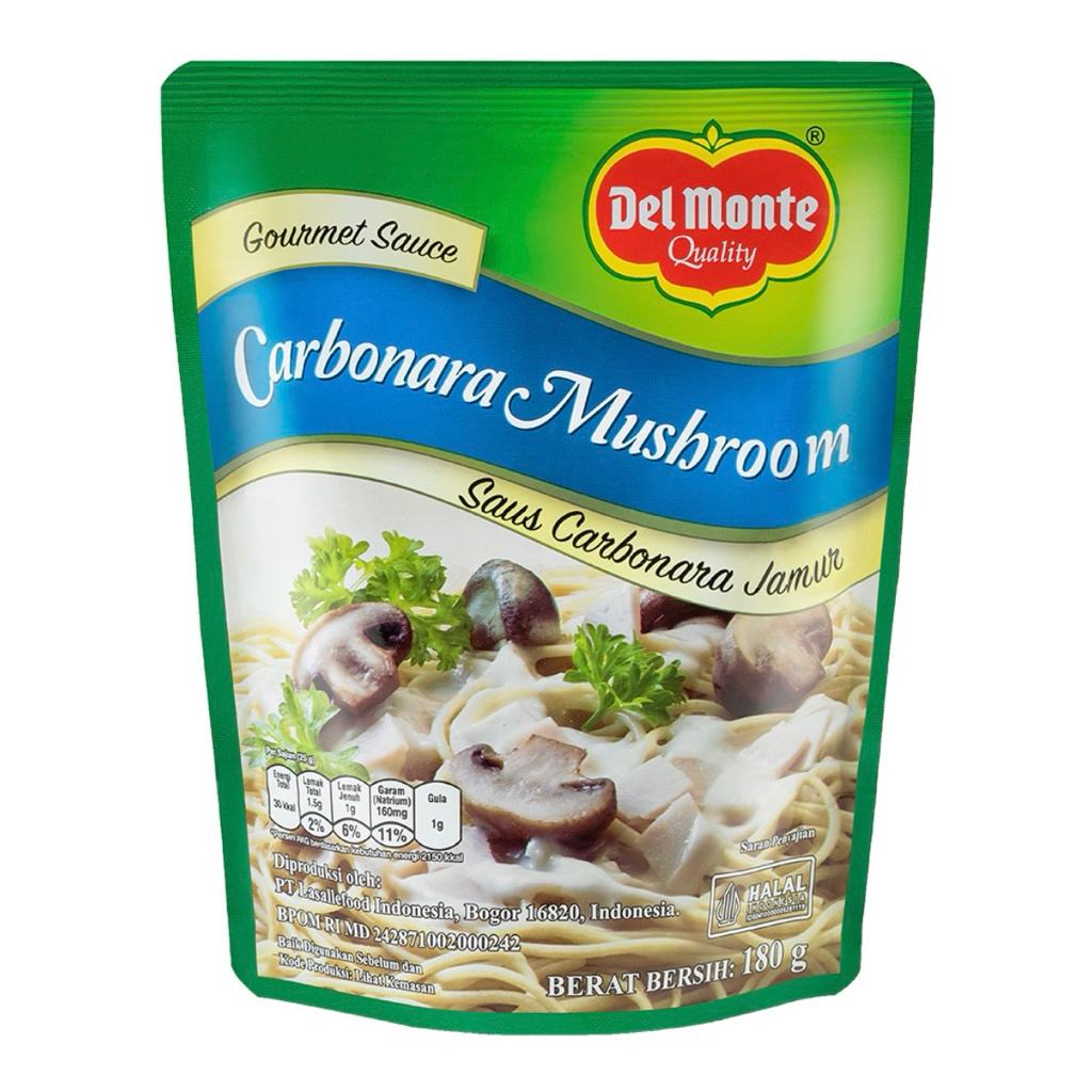 

Del Monte Saus Pasta Carbonara Jamur 180 g