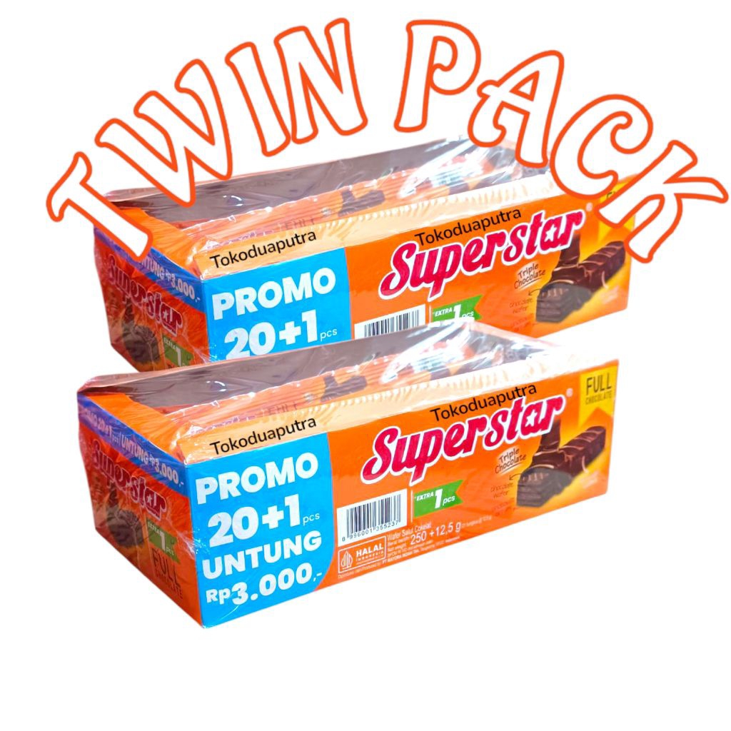 

Superstar Triple Coklat 2 Box ( twin pack) / superstar wafer full coklat