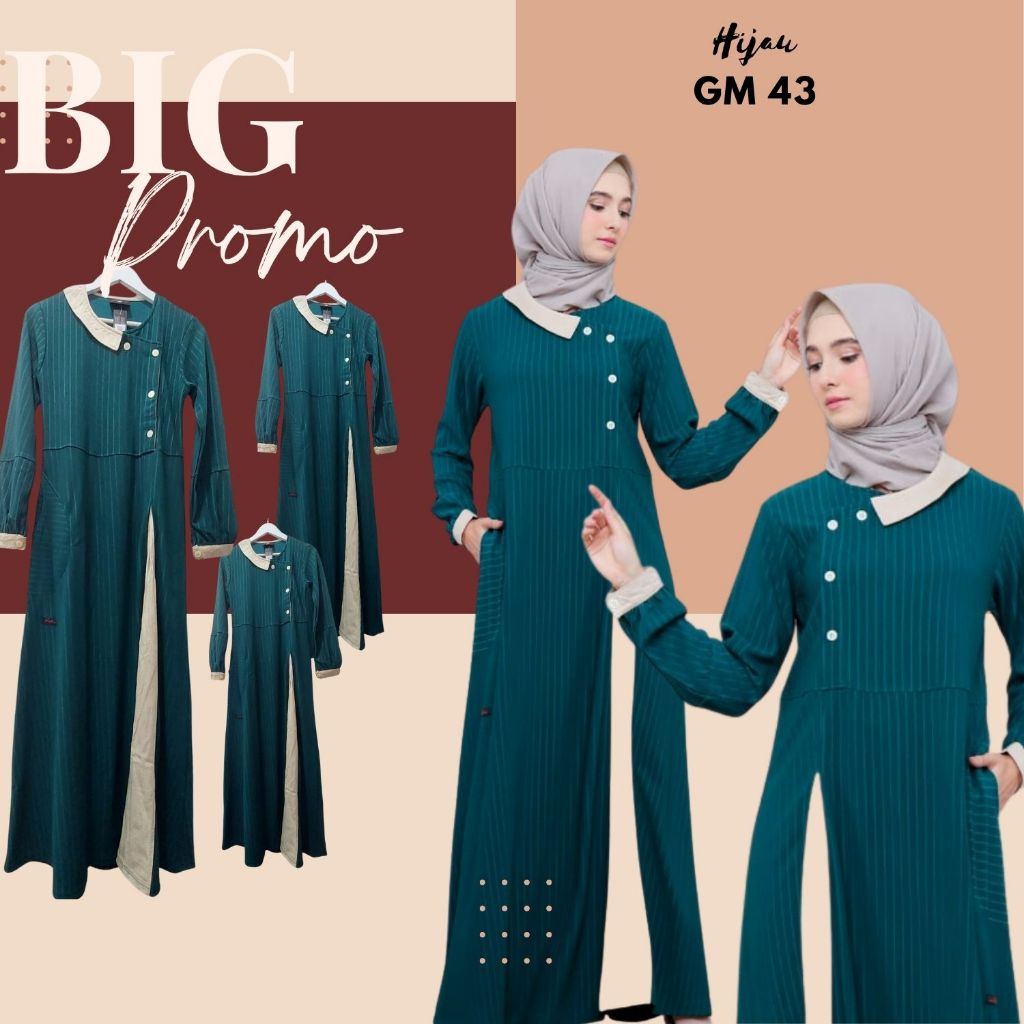BAJU GAMIS KAOS DAILY OUTFIT RAHNEM GM 43 HIJAU FRESH & SPORTY