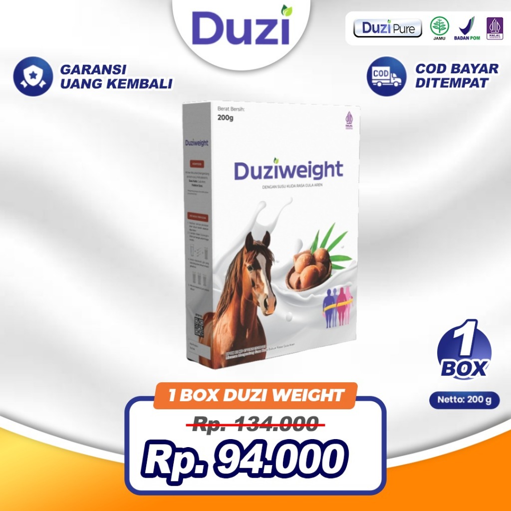 

Duzi Weight - Susu Kuda Lombok Untuk Tingkatkan Nafsu Makan dan Tambah Berat Badan Bubuk 200 Gram