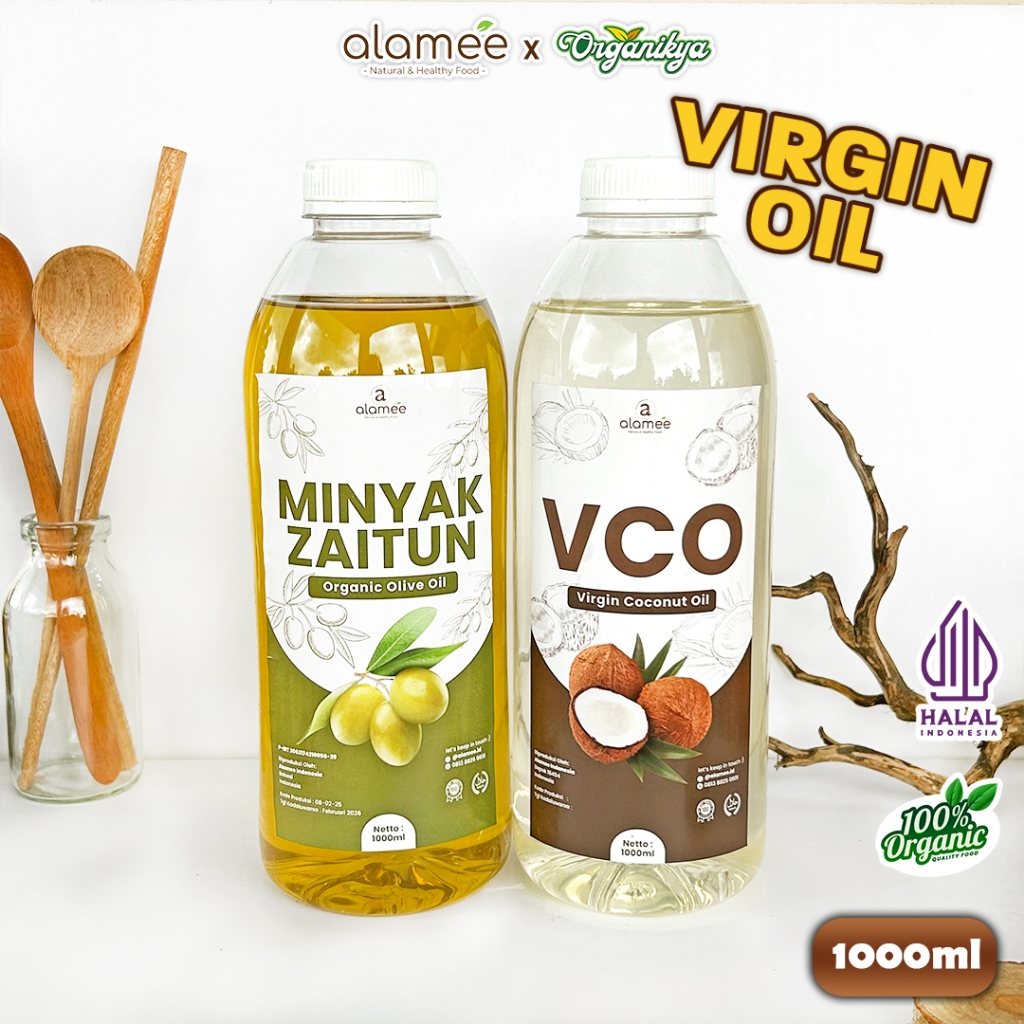 

ALAMEE Virgin Coconut Oil Minyak Zaitun Kelapa Murni Extra VCO Dapat Dimasak Organik 1L organikya