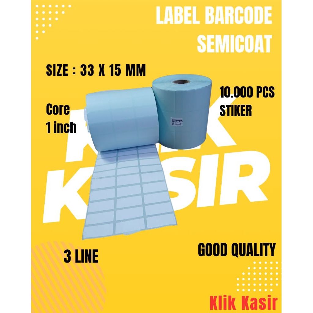 

Label Barcode Semicoat uk. 33 x 15 3 line / Sticker barcode Harga / Label Sticker