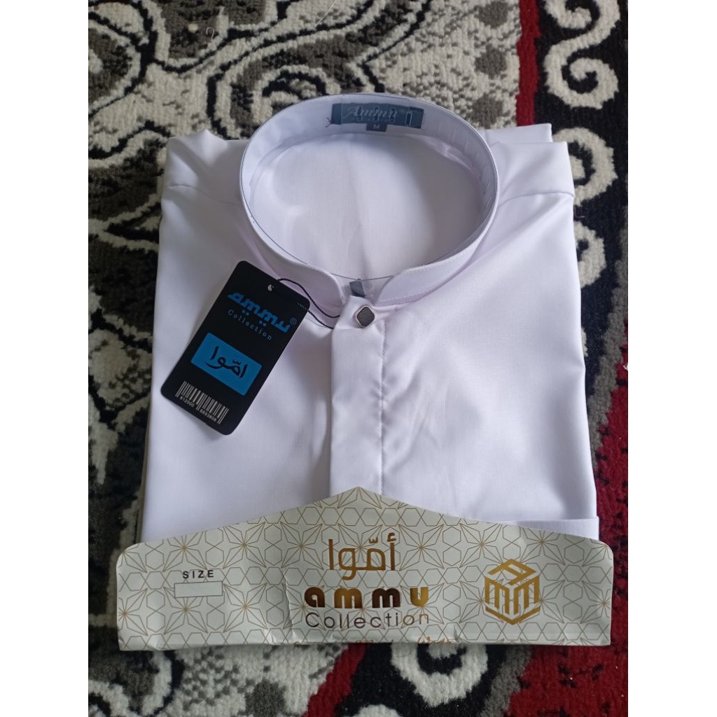 Kemeja koko Ammu dewasa lengan panjang/khusus putih
