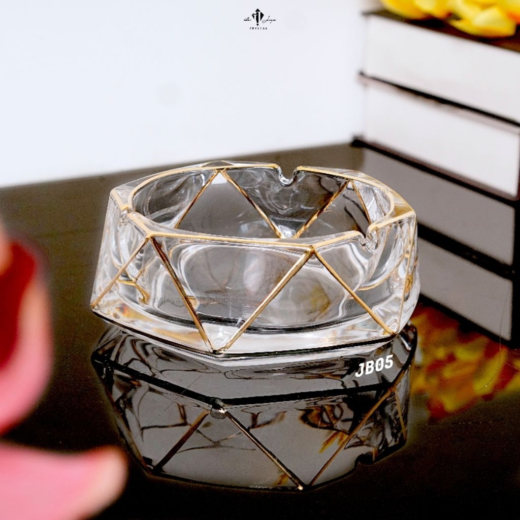 ASBAK KACA LIST GOLD PREMIUM QUALITY