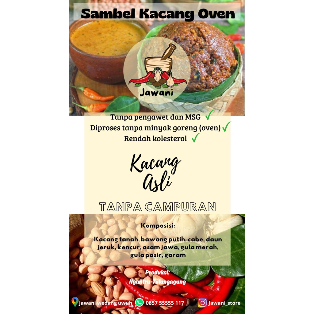 

Sambel pecel oven - sambel kacang oven -sambal kacang rendah minyak