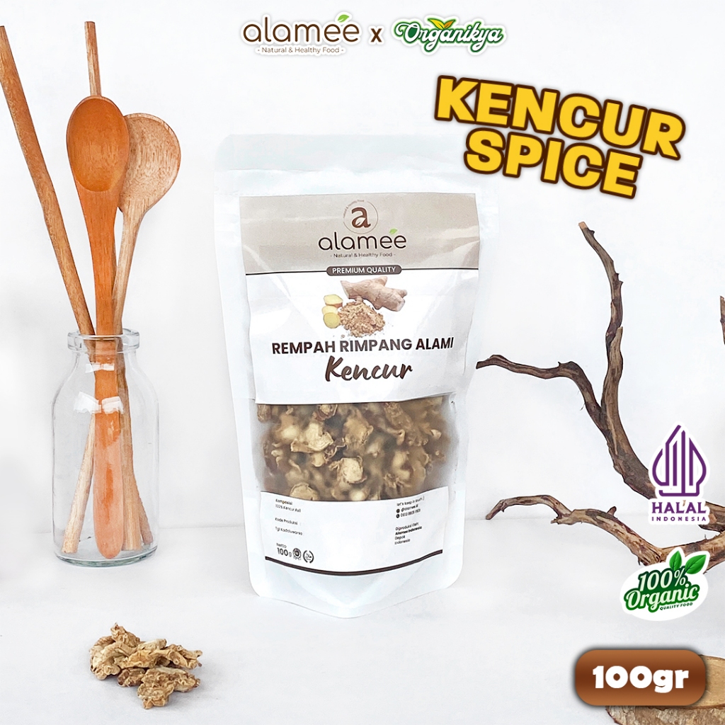 

ALAMEE Kencur Kering Dried Galangal Rempah Rimpang Organik Bumbu Seasoning Masak 100gr organikya