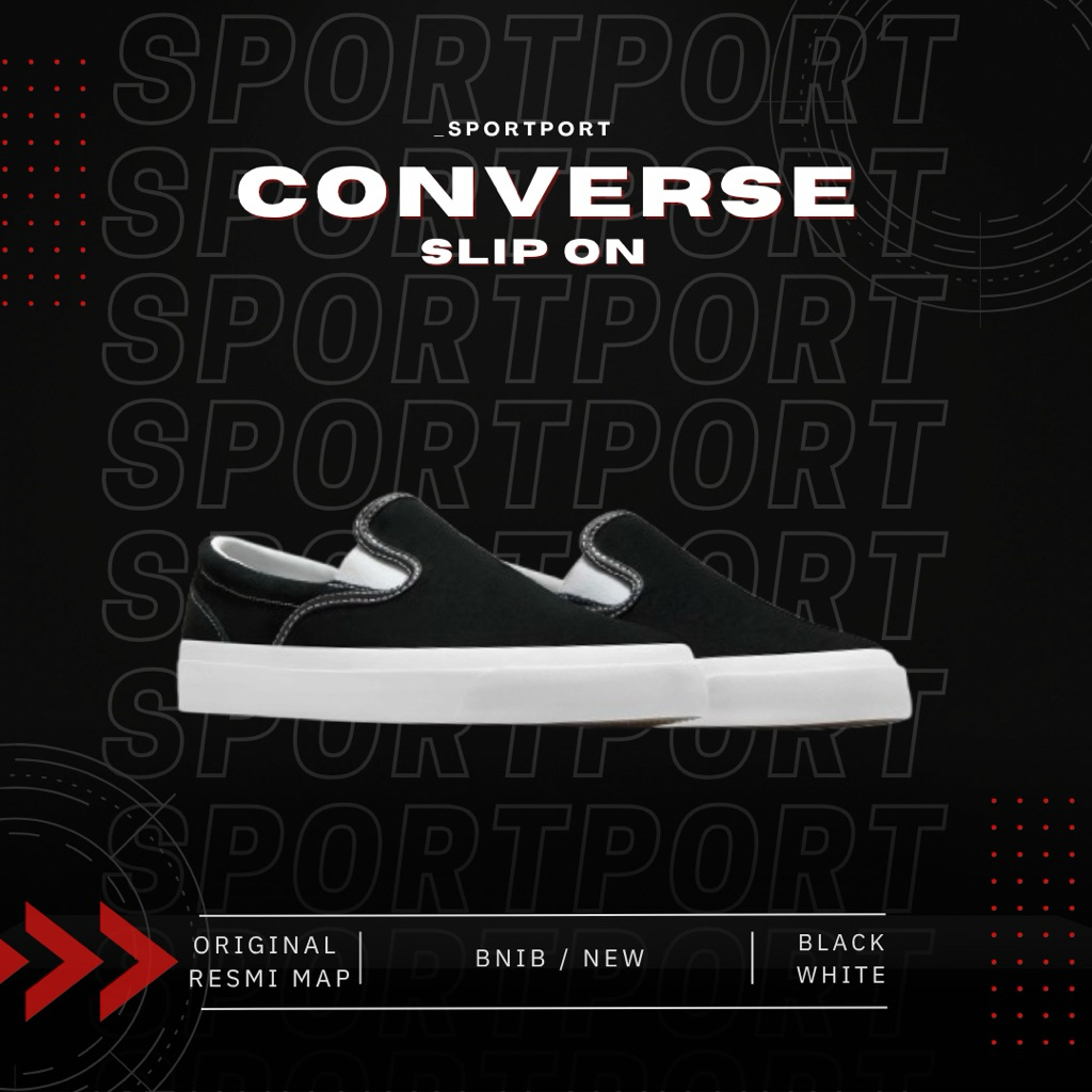 Converse One Star CC Slip On - Black & White