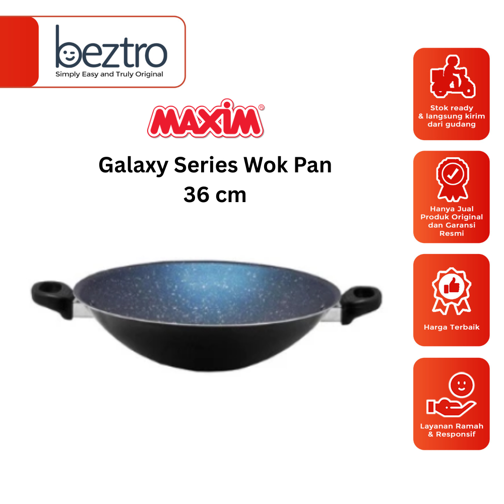 Maxim Wok Pan 36 Cm GAL36WOK – Galaxy 36 cm Wok Wajan Penggorengan Fry Pan
