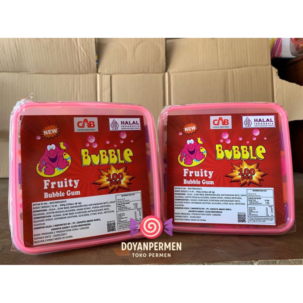

Bubble Gum Box Permen Karet Bubble Isi 100pcs