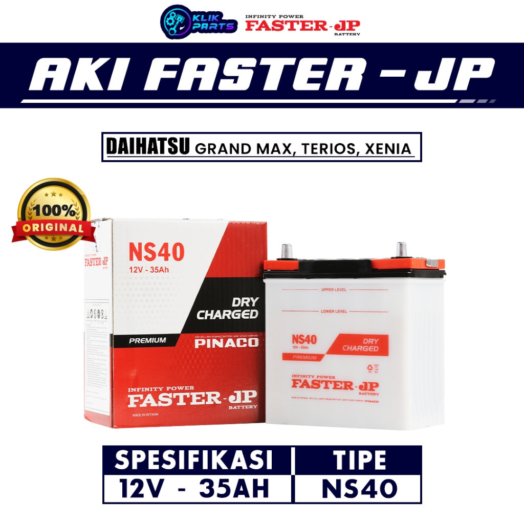 Aki Faster JP NS40 12V 35Ah Aki Basah