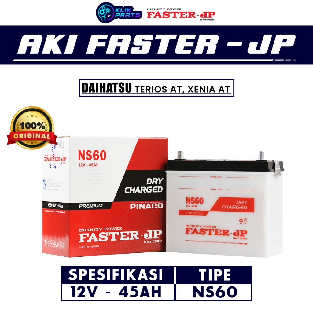 Aki Faster JP NS60 12V 45Ah Aki Basah