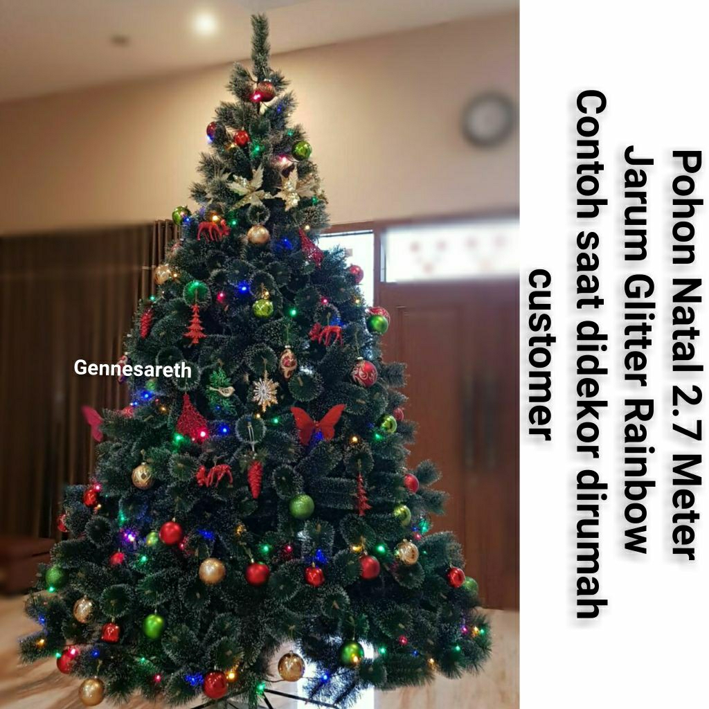 Pohon Natal Premium POLOS/Pohon Natal Besar/Pohon Natal 2,1 Meter/Pohon Natal Rainbow