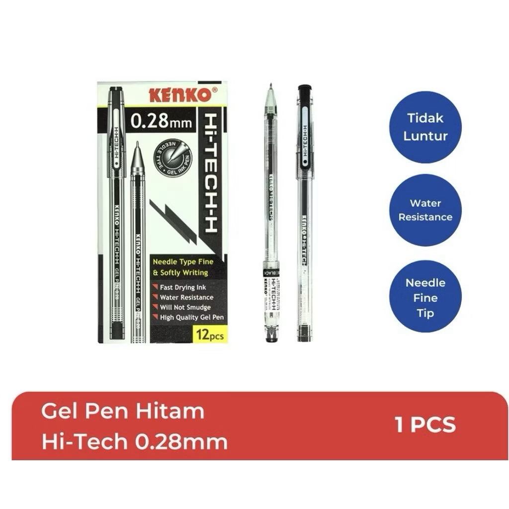 

KENKO GEL PEN | Pulpen | Bolpoin | PEN TINTA GEL Hi-Tech-H 0.28 Mm | kenko | Blessingmask ACC