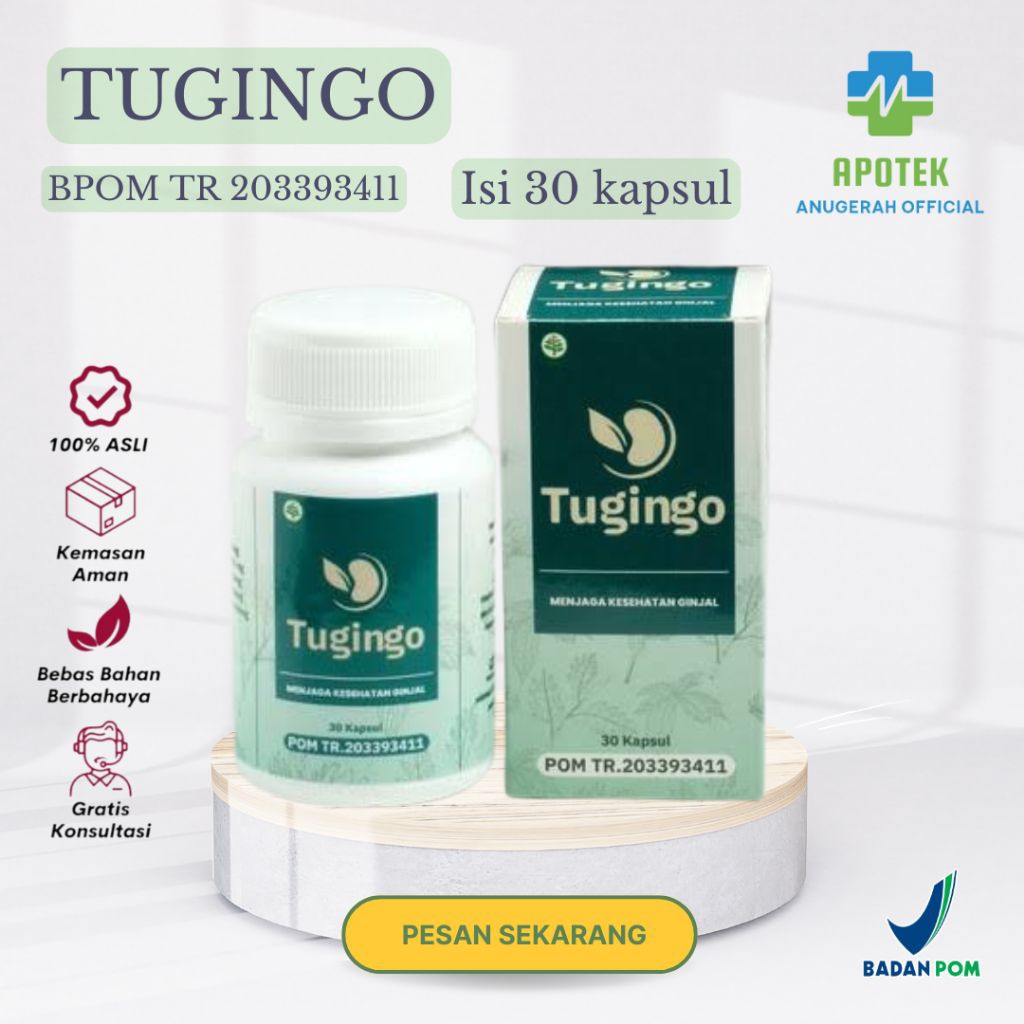 TUGINGO Kapsul Herbal Obat Batu Ginjal isi 30 Kapsul Tugingo Original BPOM