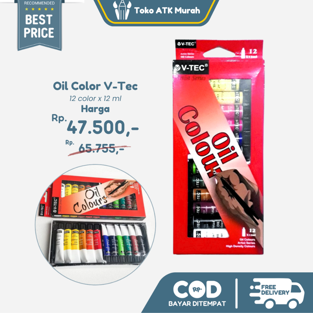 

V-Tec Artist Series Oil Colours set 12x12ml / Cat Minyak Vtec Set 12
