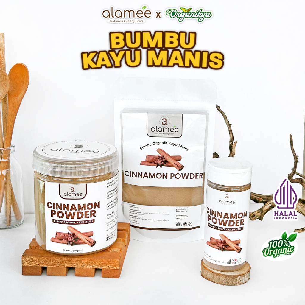 

ALAMEE Kayu Manis Bubuk Cinnamon Powder kayumanis Murni Asli Tanpa Campuran Bumbu Organik organikya