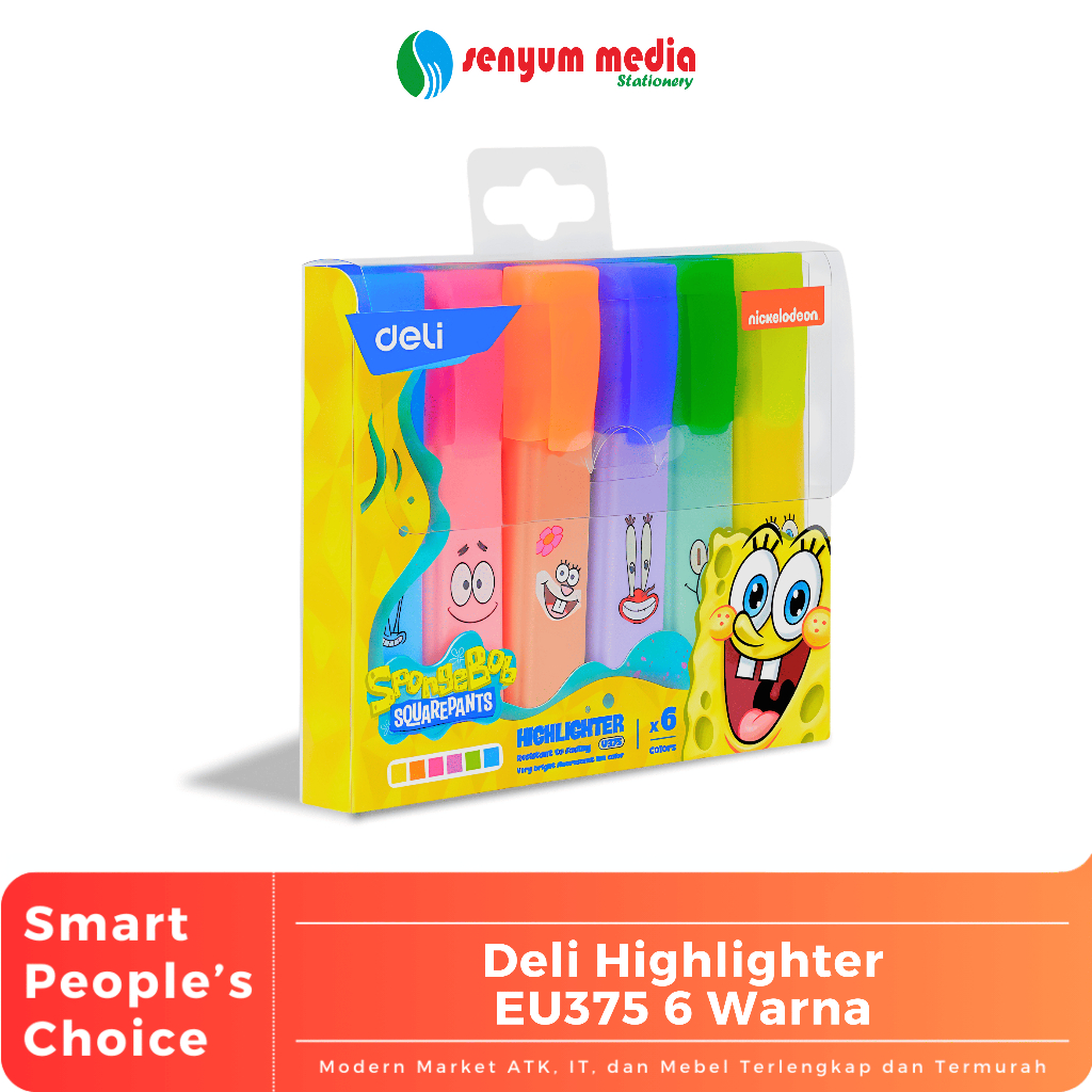 

DELI - Highlighter/Stabilo EU375 Spongebob Edition 6 Warna | Stabilo Warna-warni ( 1 pcs 6 warna ) (S:PCS)