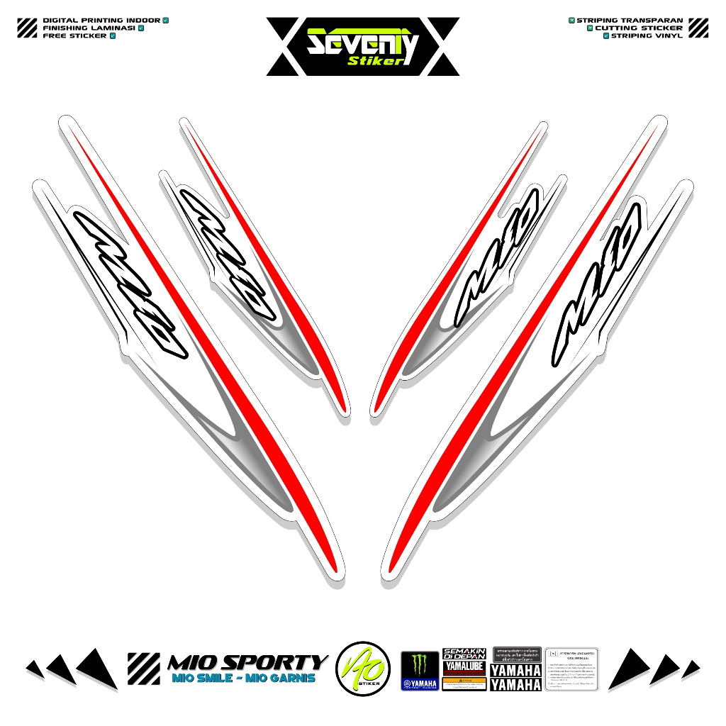 STRIPING MIO SPORTY MOTIF 3 STIKER MOTOR MIO SMILE GARNIS SPORTY STICKER YAMAHA MIO VARIASI SIMPLE