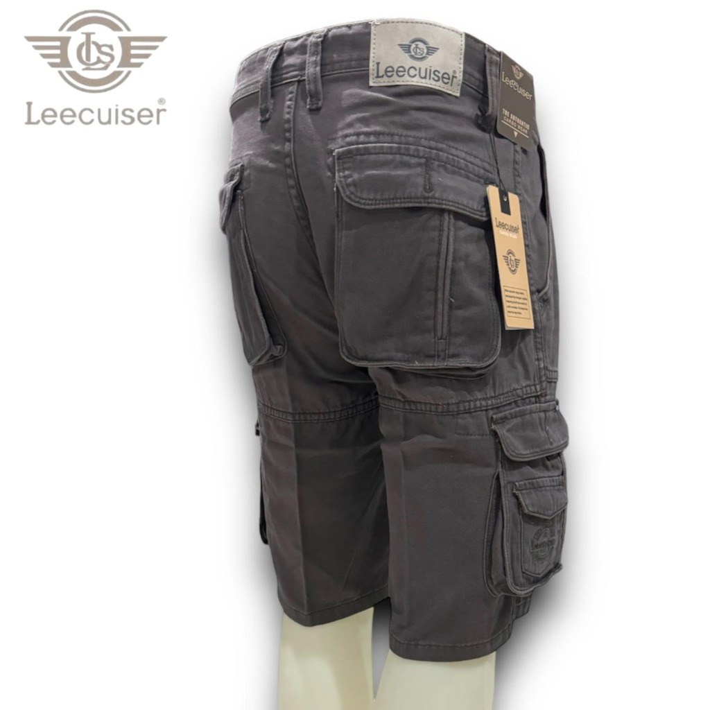 Celana Cargo Pendek Cardinal Pria LEECUISER Original/Cargo Pendek Cardinal Pria/Bahan Katun Linen..