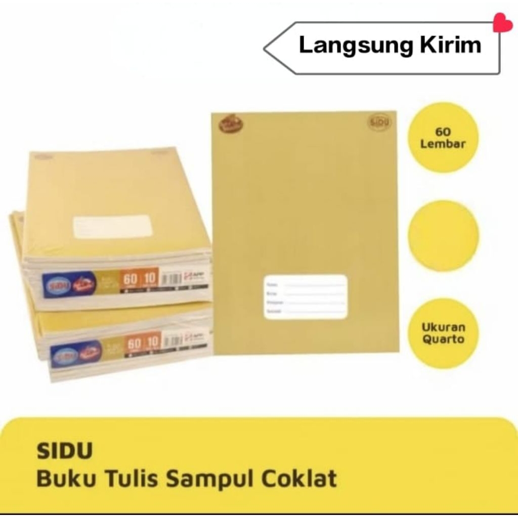 

BUKU TULIS SIDU SAMPUL COKLAT 60 LEMBAR 1PCS