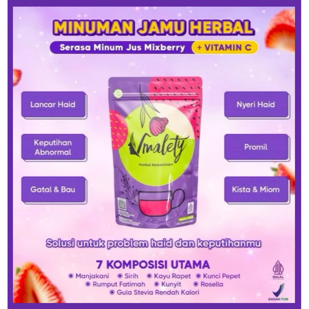 

COD Vmalety - Minuman serbuk herbal kewanitaan rasa mixberry| mengatasi siklus haid tidak lancar | sakit nyeri haid | keputihan | promil