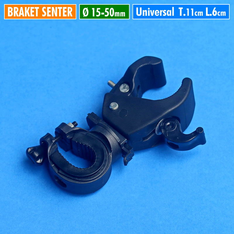 Holder Mounting Dudukan Pegangan Jepitan Braket Senter Lampu Led Kecil Sedang Besar Plastik Adjutabl