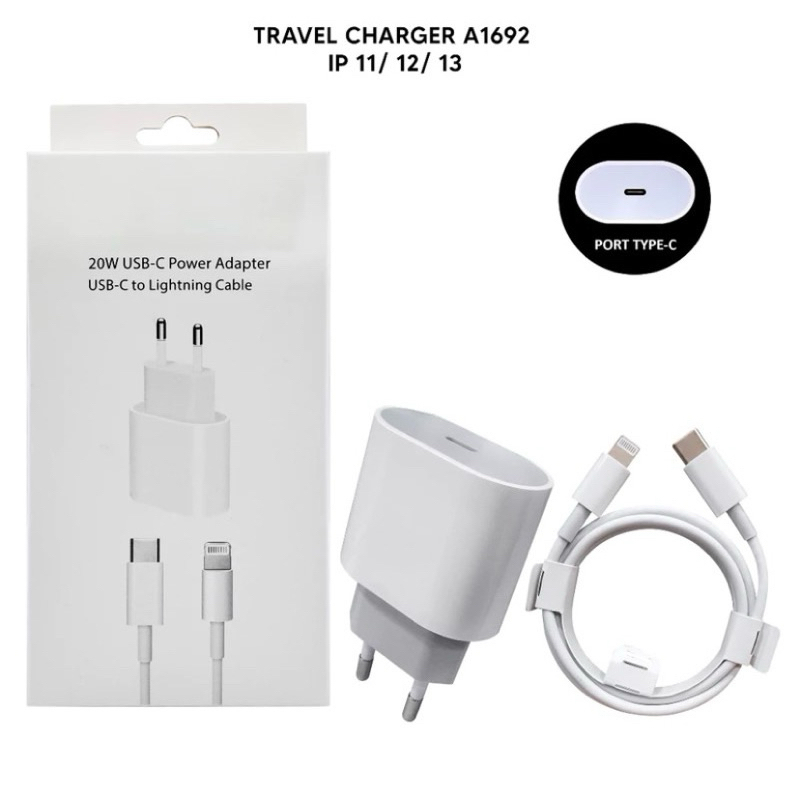 CHARGER IP 11 12 13 14 PRO MAX 20W USB-C USB TO LIGHTNING / BATOK CHARGER ADAPTER CHARGER 20W/ POWER