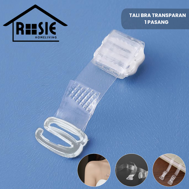 ROSIE Tali Bra Transparan 1 Pasang Tali Bra Bening Set / Tali BH Transparan Bening / Bra Strap Penga