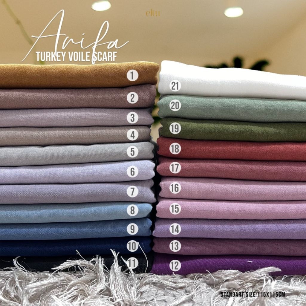 Hijab Segi Empat Polos Premium Arifa Scraft By Eltu