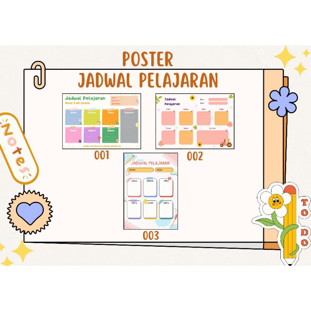 

Poster Jadwal Pelajaran full color A4