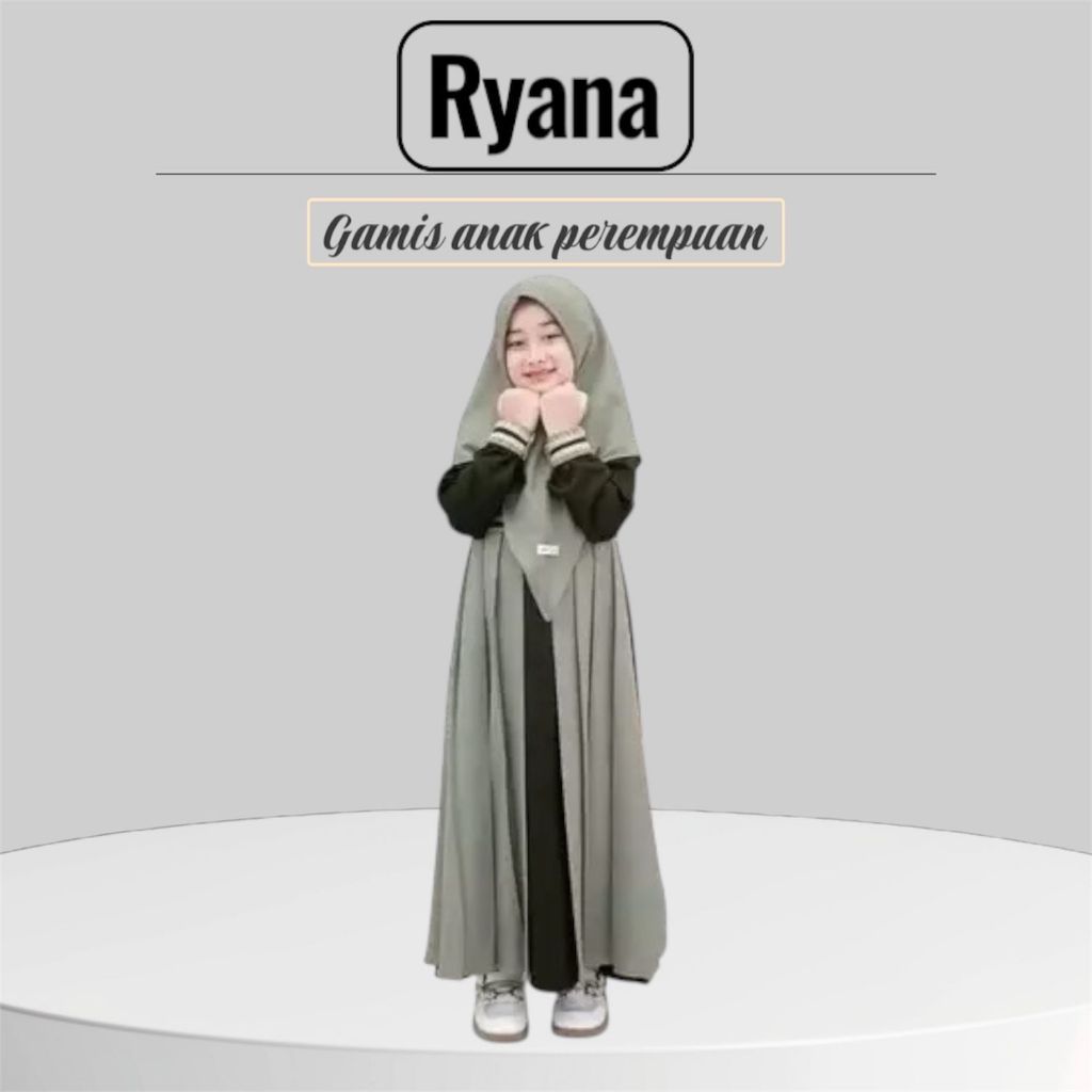 gamis lebaran 2024 model terbaru set hijab Wanita Syar'I RemajaTerbaru Usia 7-16 Tahun - Crinkle Lem