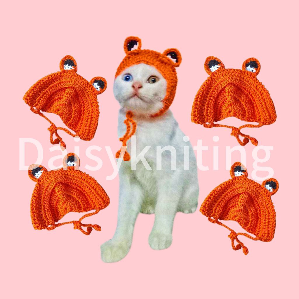 topi rajut kucing / topi kucing / topi rajut hewan / topi rajut anabul daisyshop