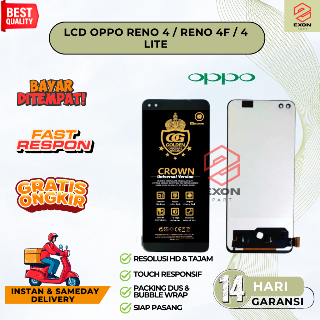 LCD FINGERPRINT RENO 4 / RENO 4F / 4 LITE ORIGINAL FULLSET TOUCHSCREEN