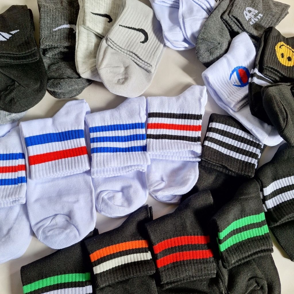 GROSIR kaos kaki pendek - kaos kaki motif stripe - kaos kaki sport - kaos kaki daily