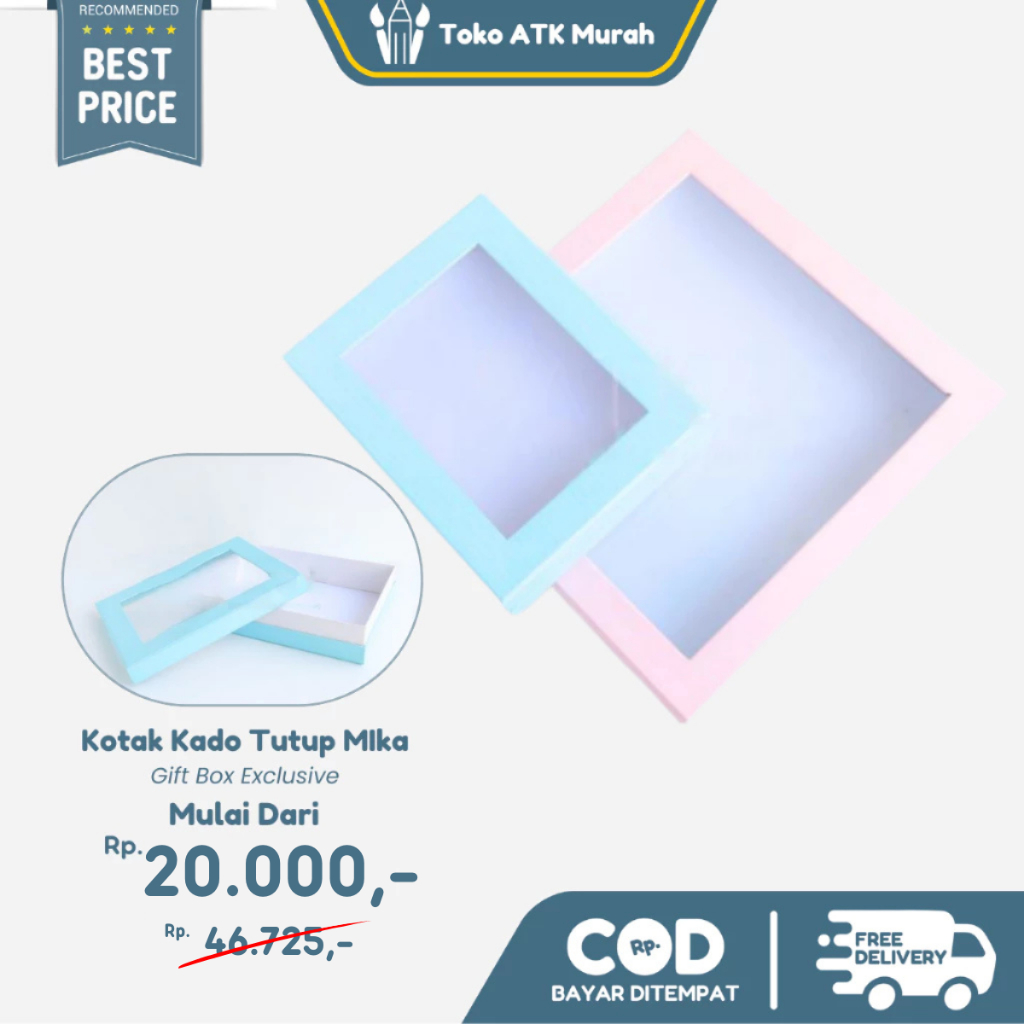 

Kotak Kado Karton Polos Tutup Mika / Hadiah Gift Box Exclusive