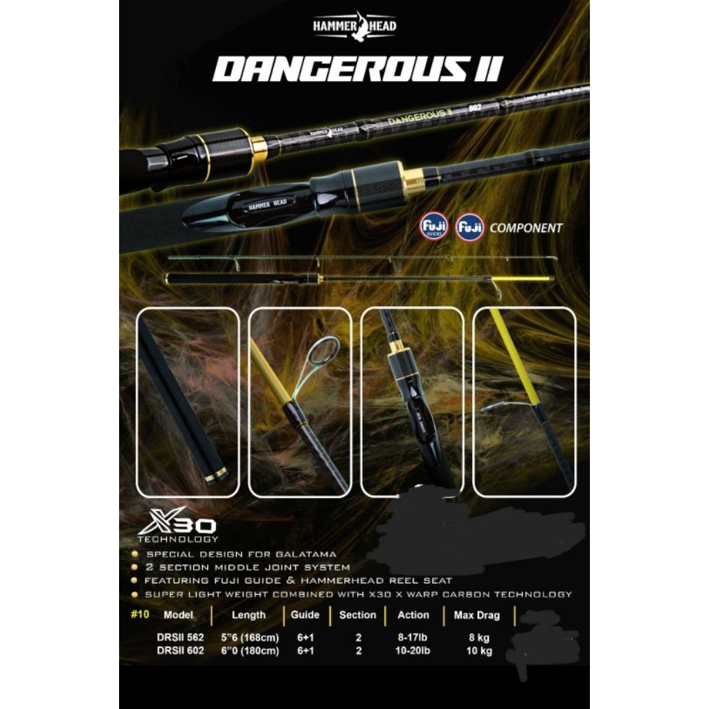 Joran Pancing Hammerhead Dangerous II 562 17lb 602 20lb Fuji