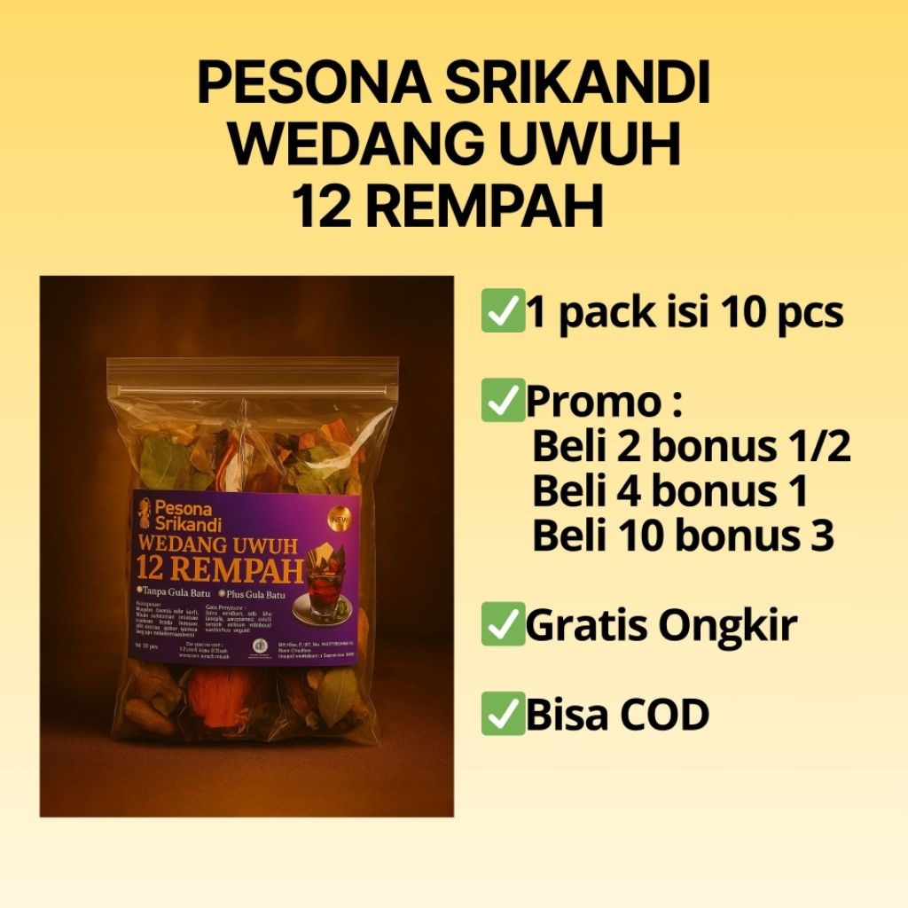 

Paket 10 pcs Wedang Uwuh Pesona Srikandi 12 Rempah