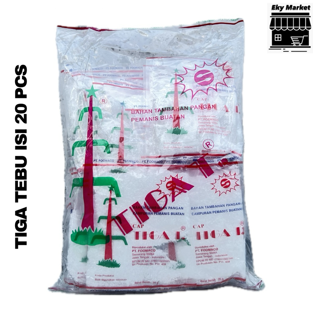 

SODIUM PEMANIS BUATAN TIGA TEBU/NATRIUM SIKLAMAT SAKARIN 1 PAK ISI 20 PCS