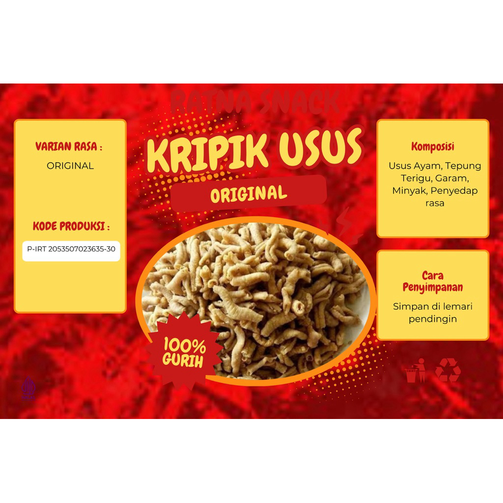 

KRIPIK USUS BESAR ORIGINAL Ratna Snack Renyah Gurih Cemilan Termurah Terenak se indonesia