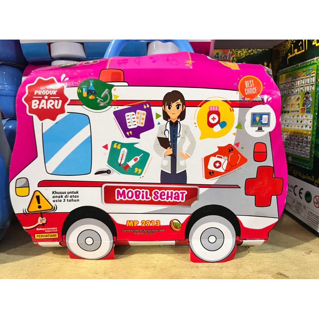 Mainan Anak Dokter Dokteran Dokter Tas Koper Lipat Jarum Suntik Stetoskop Obat Mainan