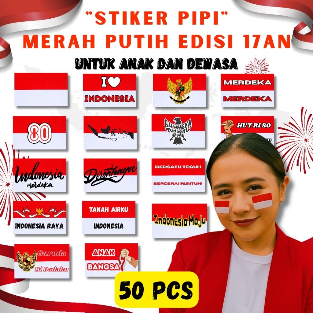 

Stiker Pipi Merah Putih 17 Agustus 17an HUT RI 80 Edisi Kemerdekaan Indonesia – 50 PCS untuk Anak & Dewasa