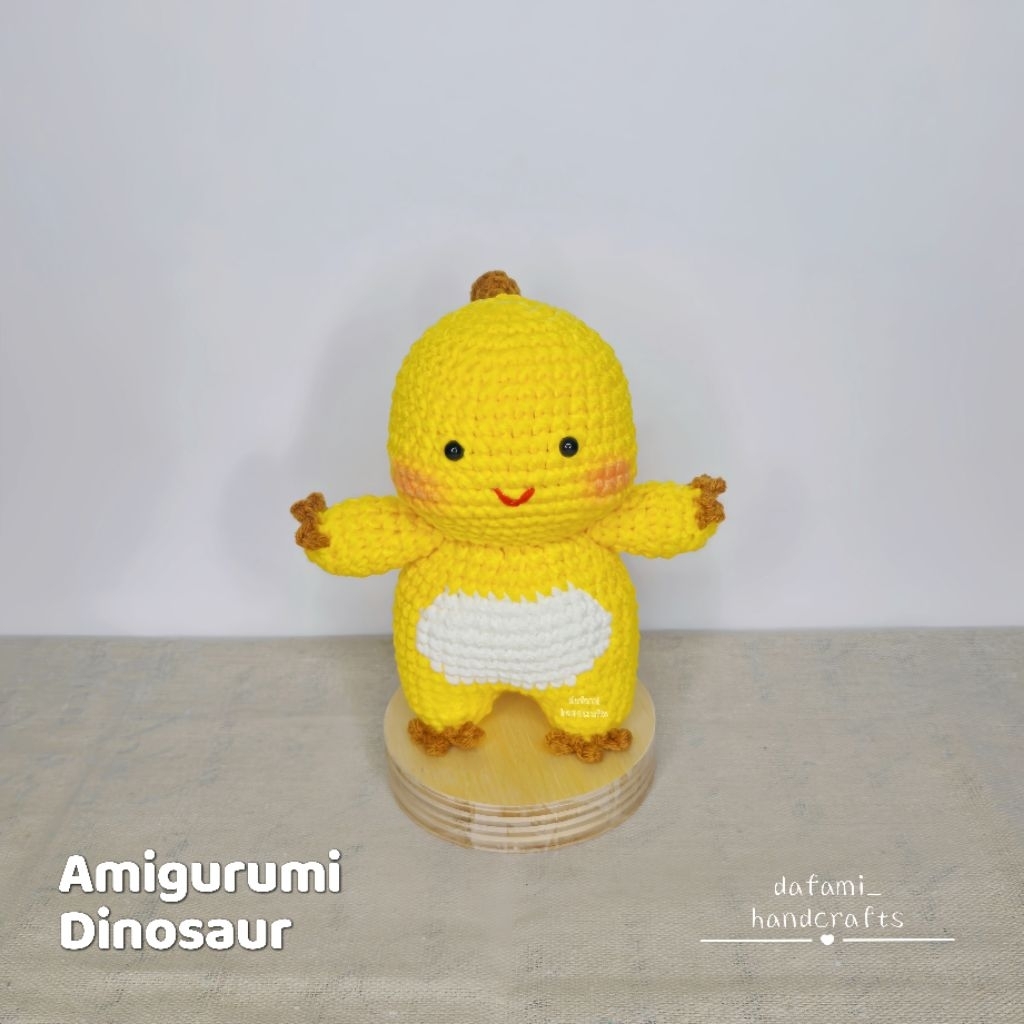 DAFAMI | Amigurumi Dino Kuning | Gantungan Kunci Dino Kuning