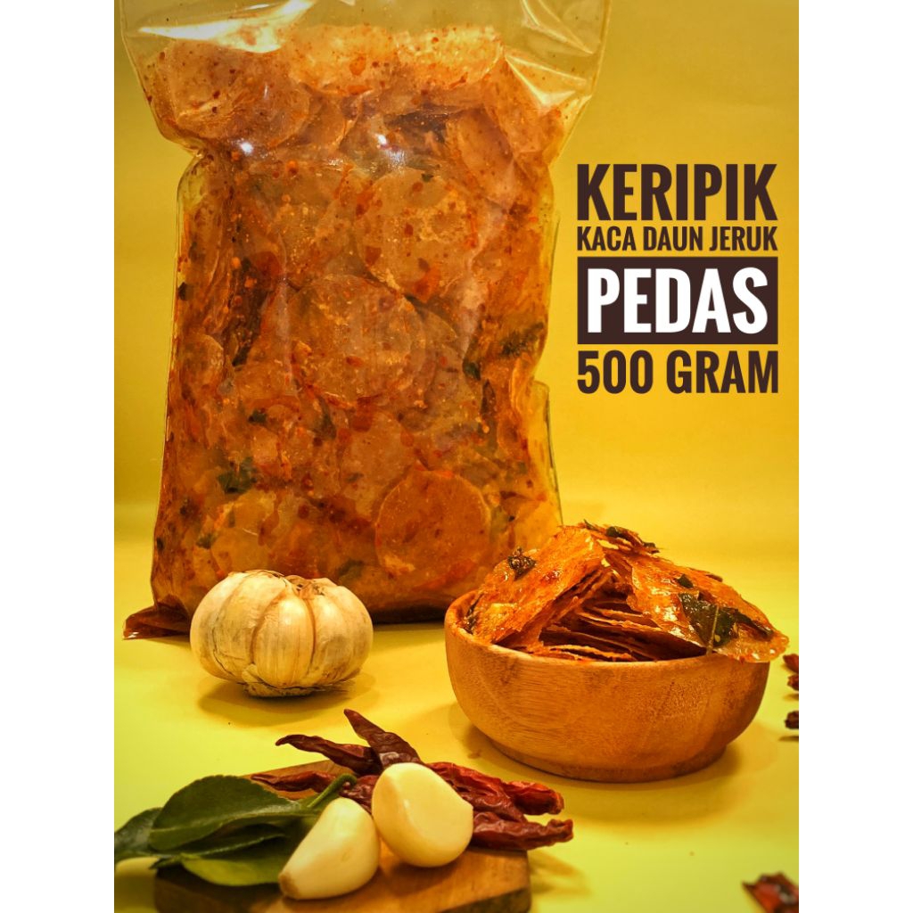 

Keripik Kaca Pedas Daun Jeruk 500gr | Camilan Renyah & Gurih